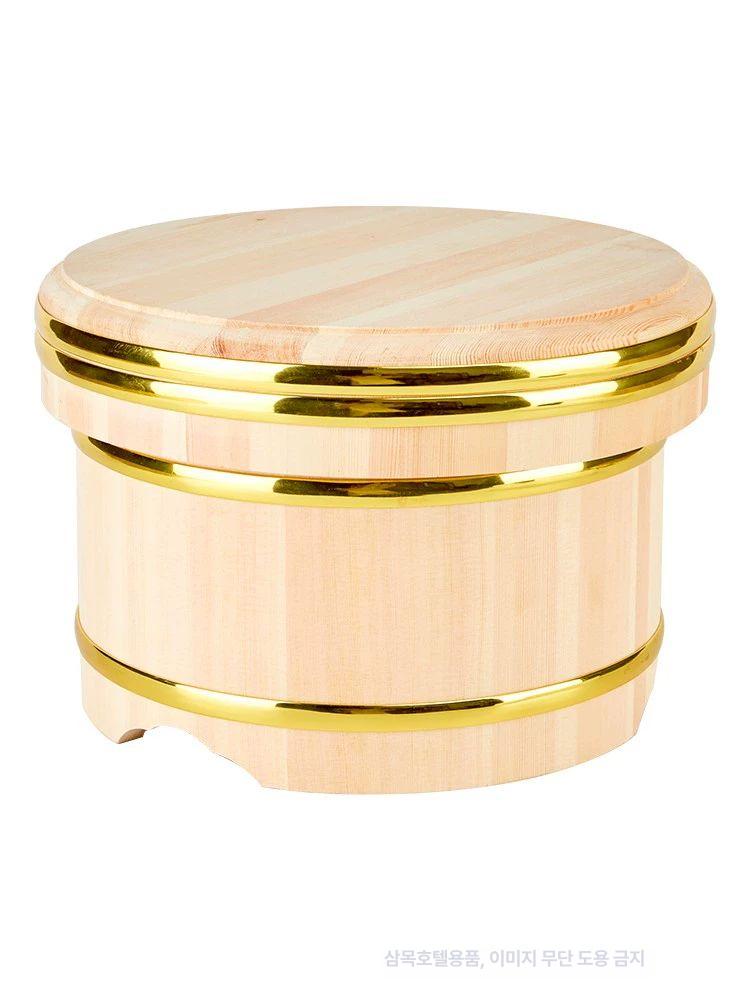 일식집 보온통 스시 오마카세 스텐 샤리통 나무통 밥통 용기 구리 대형 호화 통 33x25cm