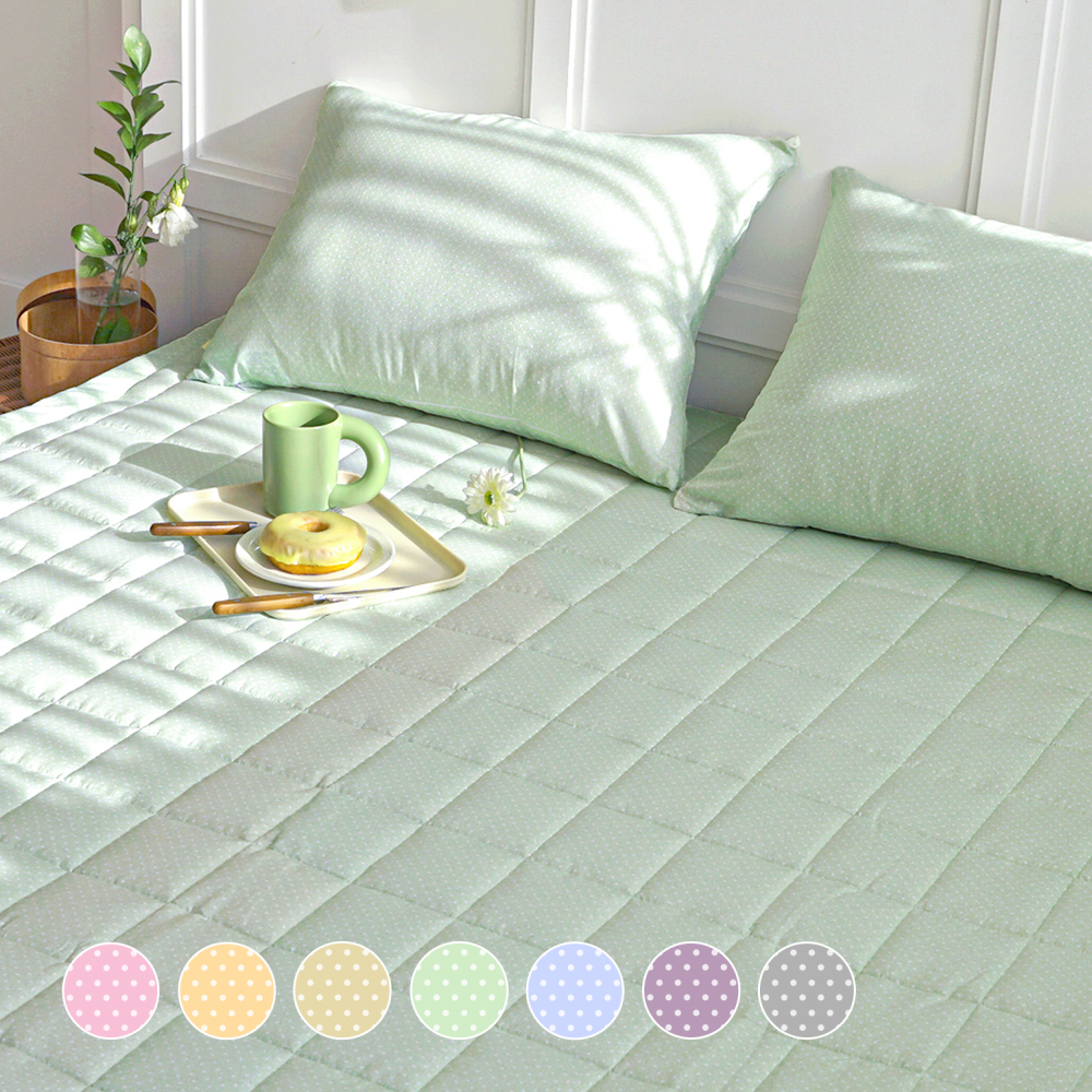 듀드랍 도트 사계절 먼지없는 고정밴딩 침대패드 멜론, Q(퀸)