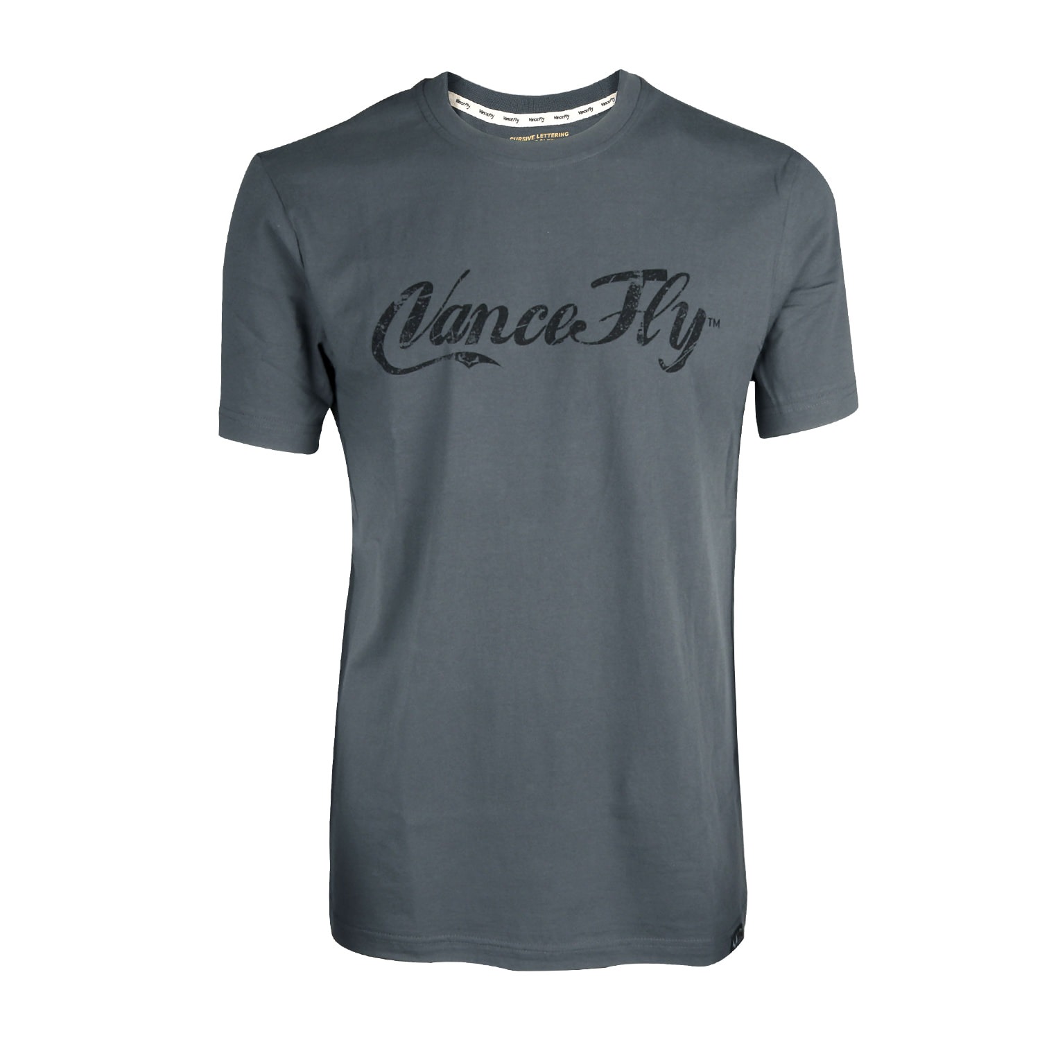 반스플라이 커시브 레터링 반팔 티셔츠(스모크 그레이) - Cursive Lettering Short Sleeve T-Shirt(Smoke Gray) - 상품 이미지