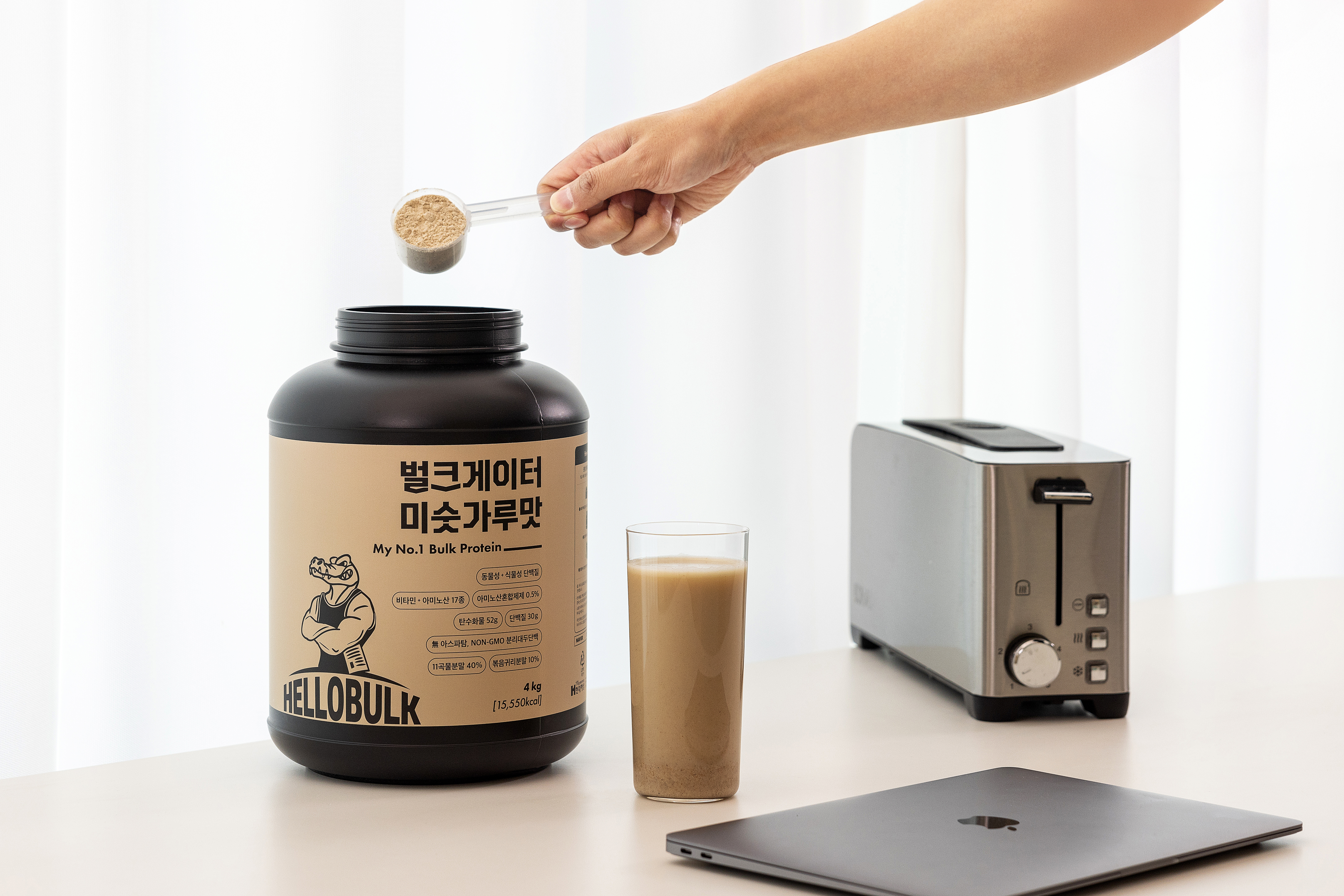 1+1 헬로벌크 벌크게이터 단백질 쉐이크 식사대용 게이너 살찌는보충제 벌크업 세트, 4kg, 2개 - 상세 이미지 3