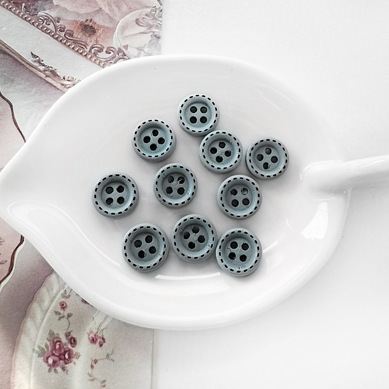(NEW) 10mm 스티치 컬러 나무단추 (10개) 이미지 8