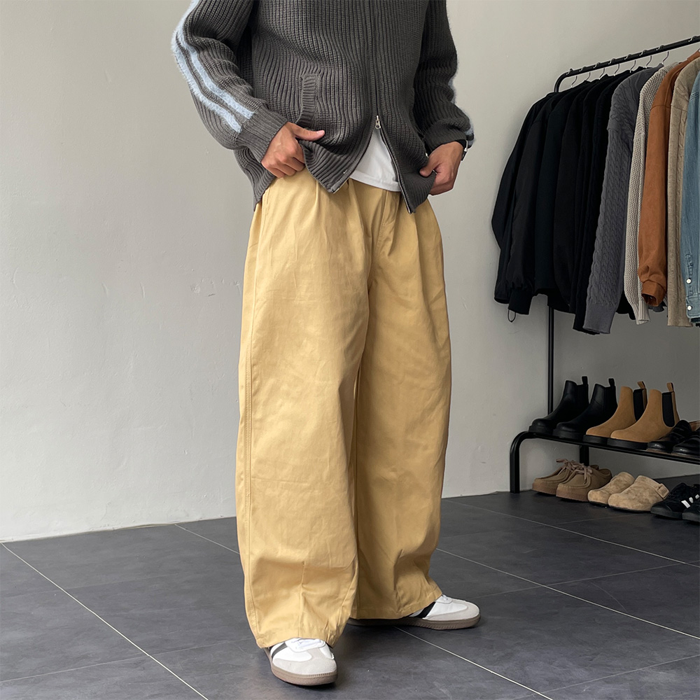 남자와이드면바지 남자편한바지 치노팬츠 벌룬팬츠 - 상품 이미지