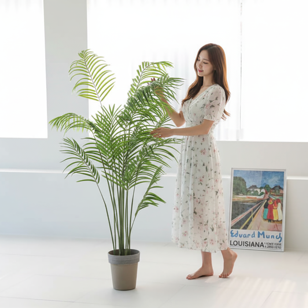 최상급 인조 나무 대형 아레카야자 조화 인테리어 화분 160cm - 상품 이미지