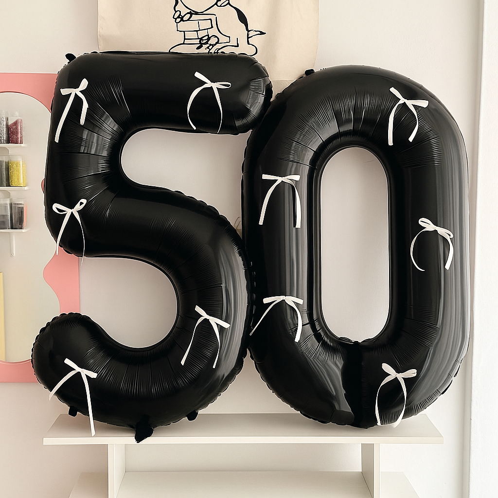 50일 아기 셀프 촬영 숫자 풍선 파스텔블루 화이트