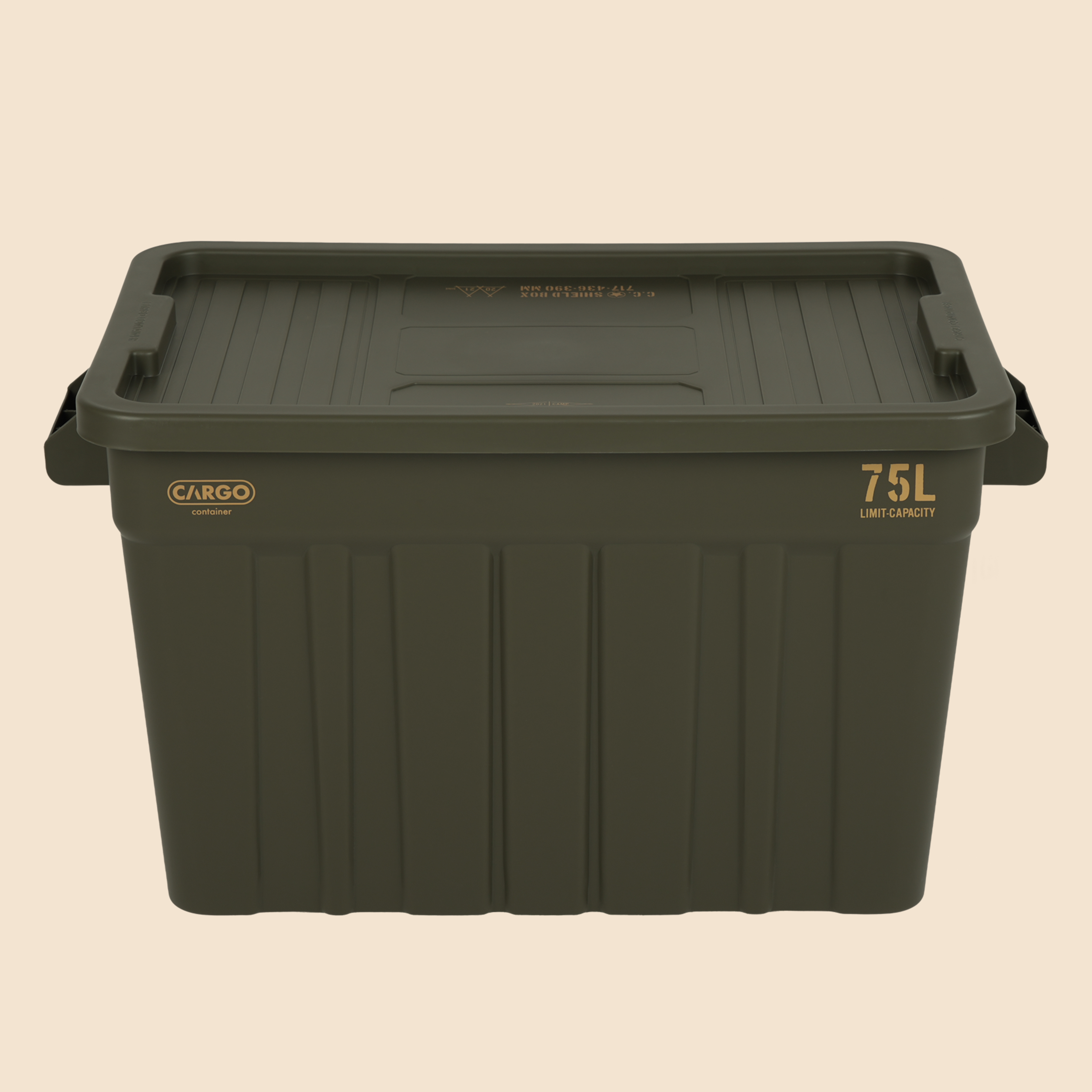 카고컨테이너 시그니처 실드 박스 75L 캠핑 수납 정리함 다용도 트렁크 카키