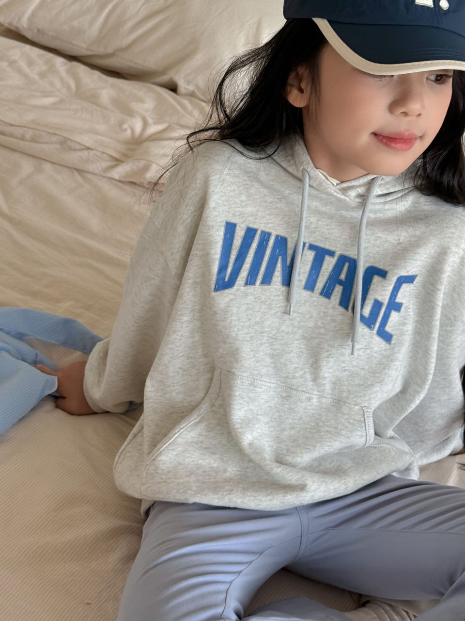 Irene's Closet VINTAGE 레터링 후디 맨투맨 유아 주니어 봄 간절기