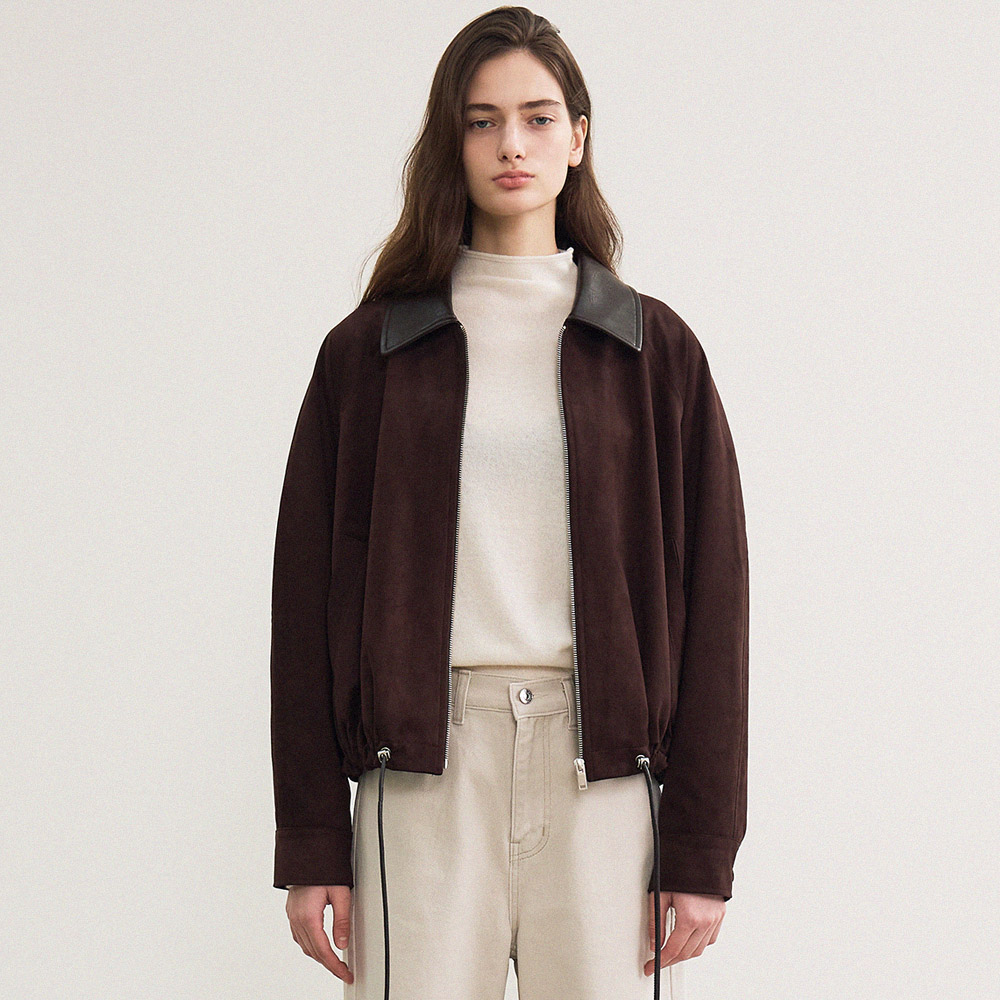 suede balloon blouson (brown) - 메인 이미지