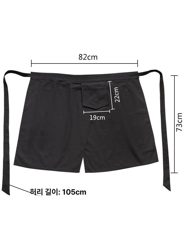 쉐프 랩앞치마 앞치마 레스토랑 국수집 빅사이즈 작업용 식당 세련된 바리스타 업소용 원예 블랙 - 상세 이미지 5