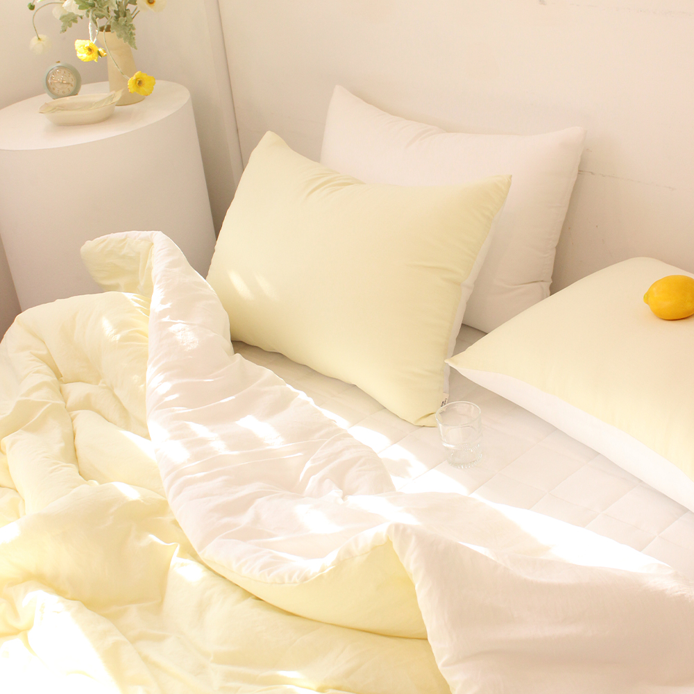 부드러운 디어마이 리버서블 워싱 베개커버 펭귄 블랙, 50x70cm