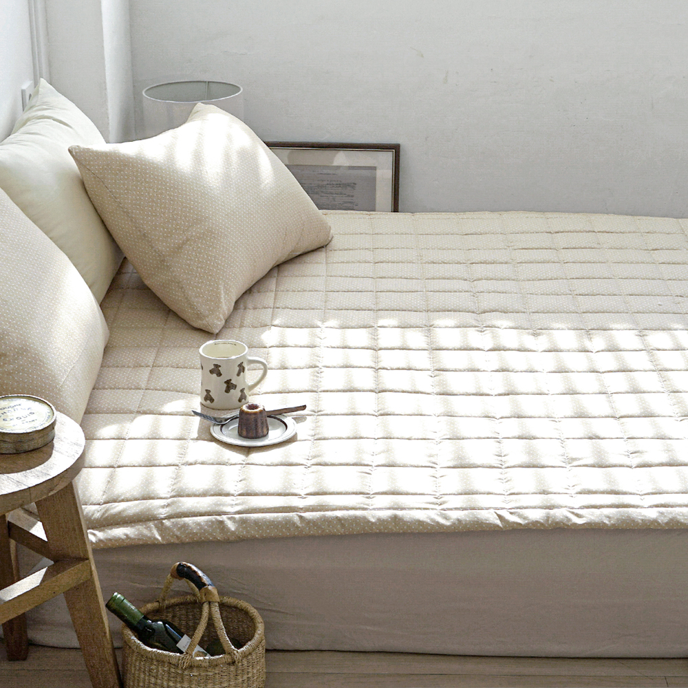 듀드랍 도트 사계절 먼지없는 고정밴딩 침대패드 핑크, DK(더블킹)