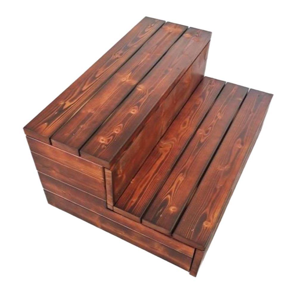 나무 계단 원목 현관 지지대 데크 입구 스텝퍼 방부목 발판 식당 2층 40x60x40cm - 상품 이미지