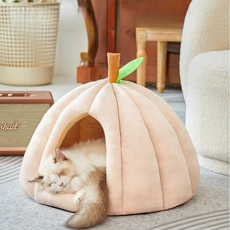 호박 숨숨집 애완 강아지집 동굴집 고양이 동굴 반려동물 할로윈 따듯한 대형 애견 호화형 호박 소형 4.0kg A - 상품 이미지