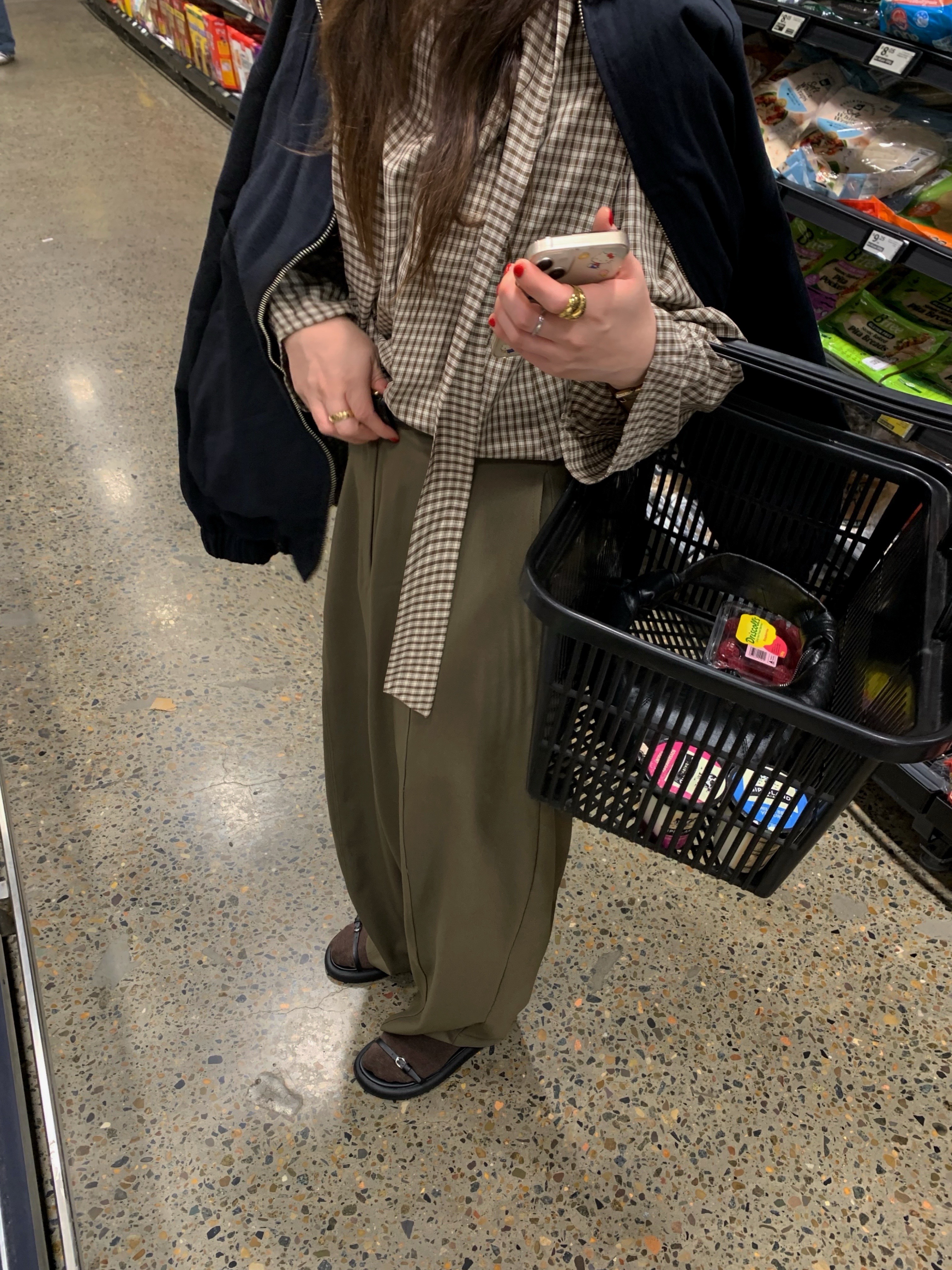 [마지막수량/당일발송] 바스켓 맥코이 팬츠 절개 와이드 커브 울 스판 슬랙스 (2c) - 상세 이미지 4