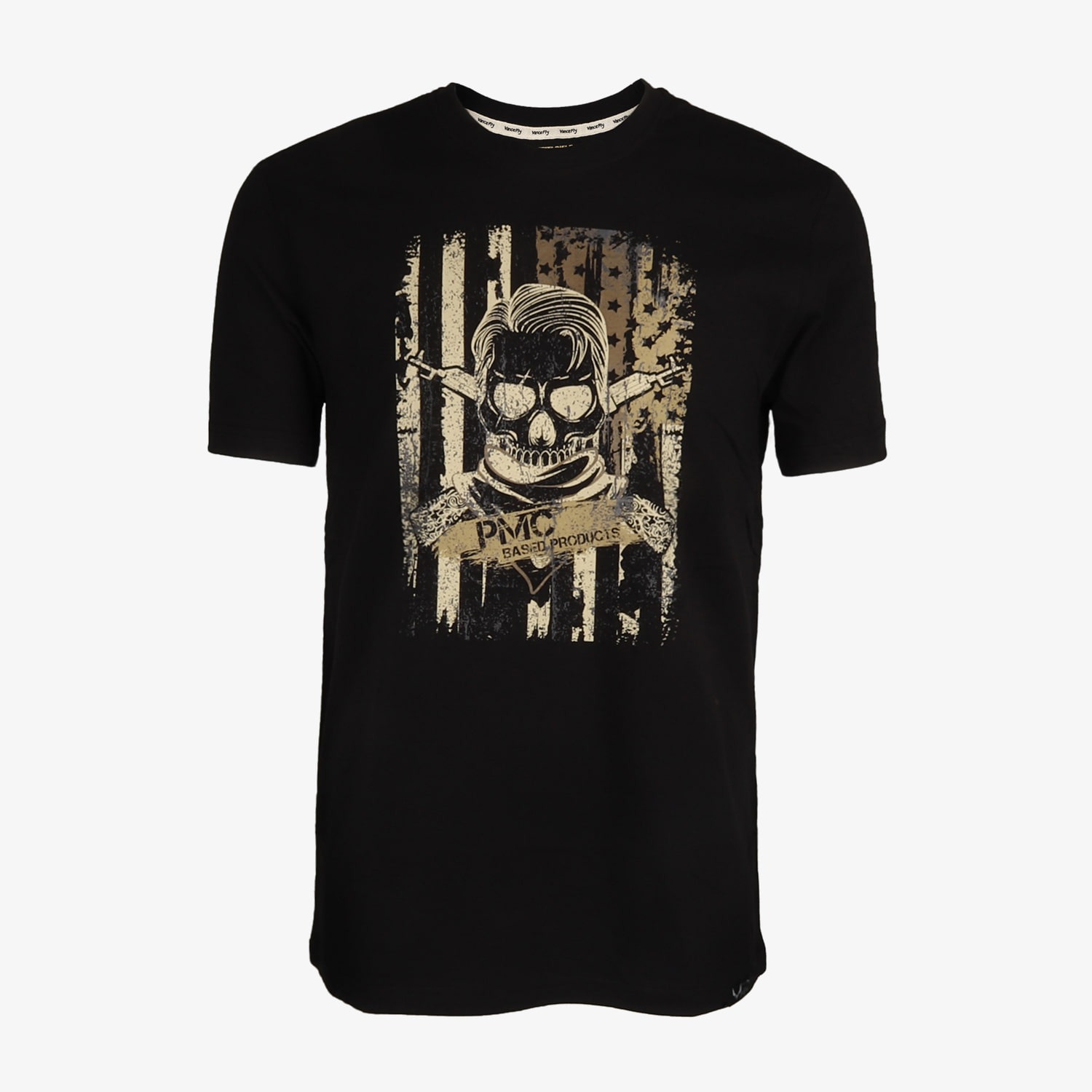 반스플라이 그래피티 라이플 프린팅 반팔 티셔츠(블랙) - Graffiti Rifle Print Short Sleeve T-Shirts(Black) - 상품 이미지