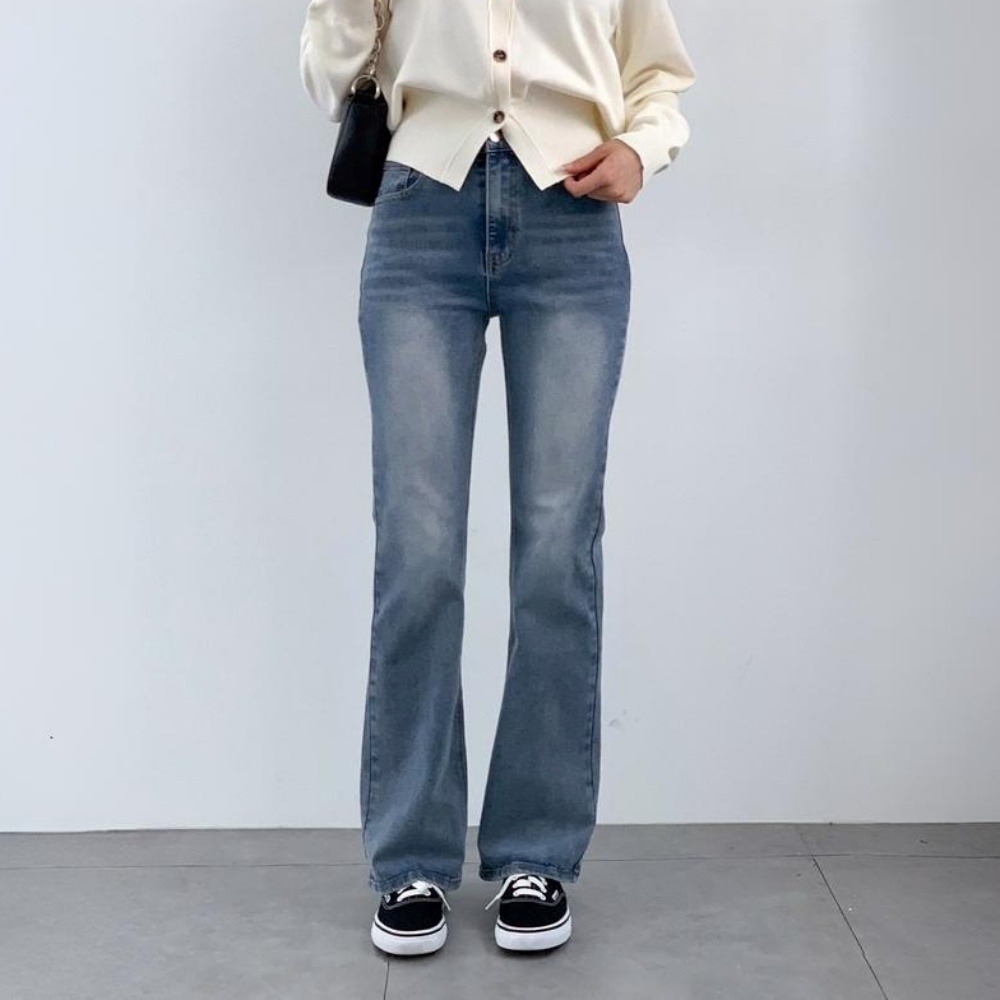 여성 가을 세미 부츠컷 데님 청바지 빈티지워싱 (S~XL) - 상품 이미지