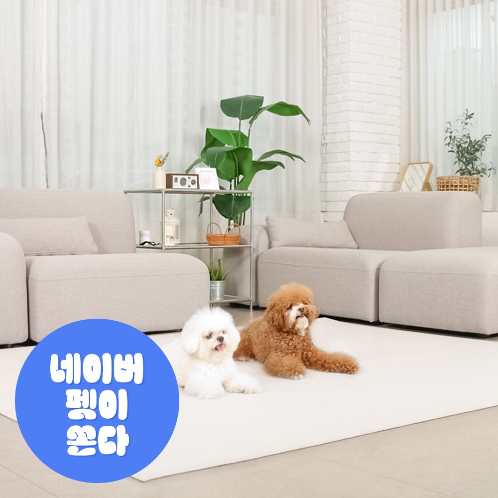 초코펫하우스 강아지 매트 논슬립 레더 매트 중형 아이보리 펫 카페트 러그 미끄럼방지