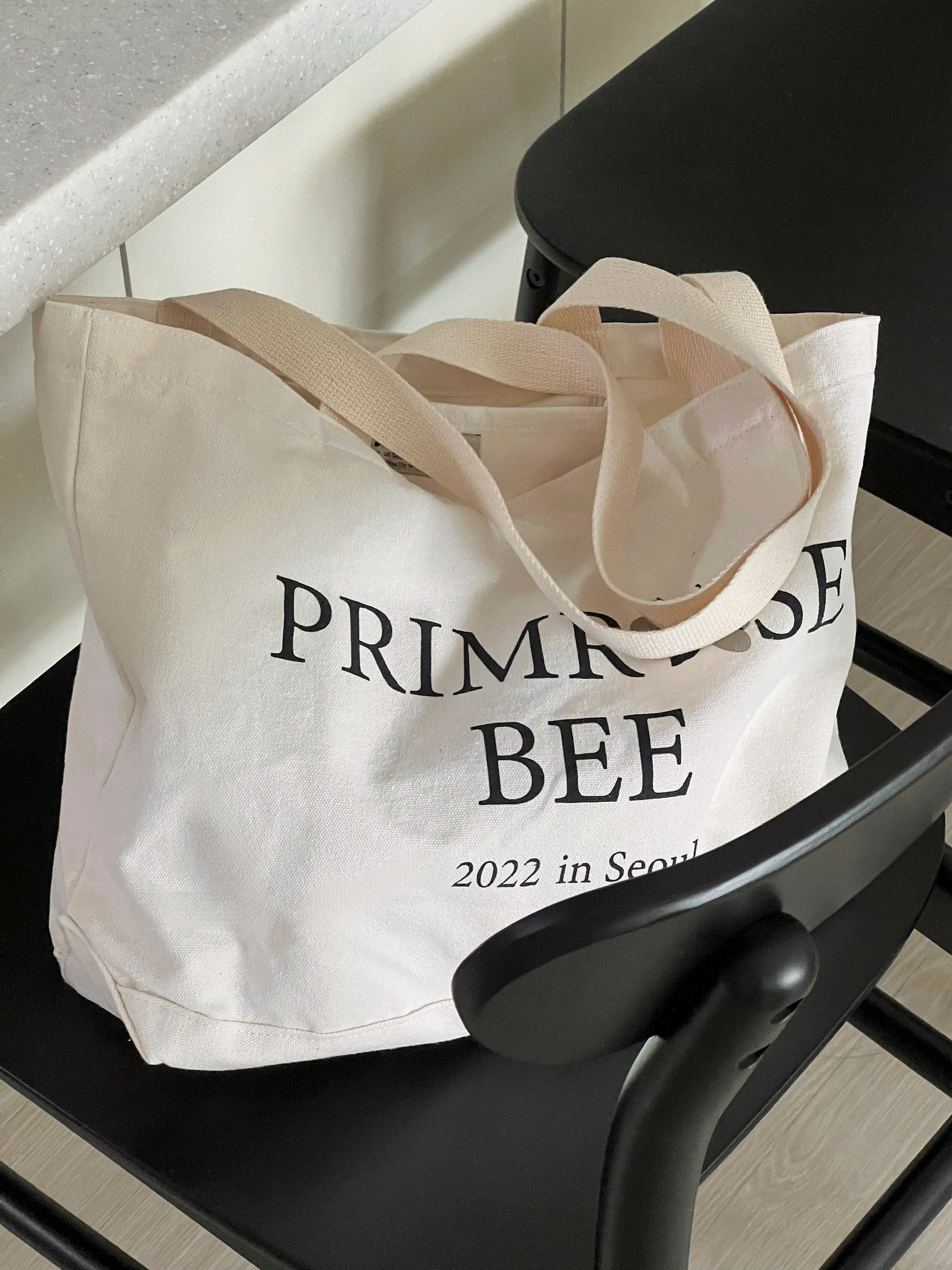 primrosebee 프림로즈비 로고 보부상 빅 캔버스 에코백 숄더 - 상세 이미지 2