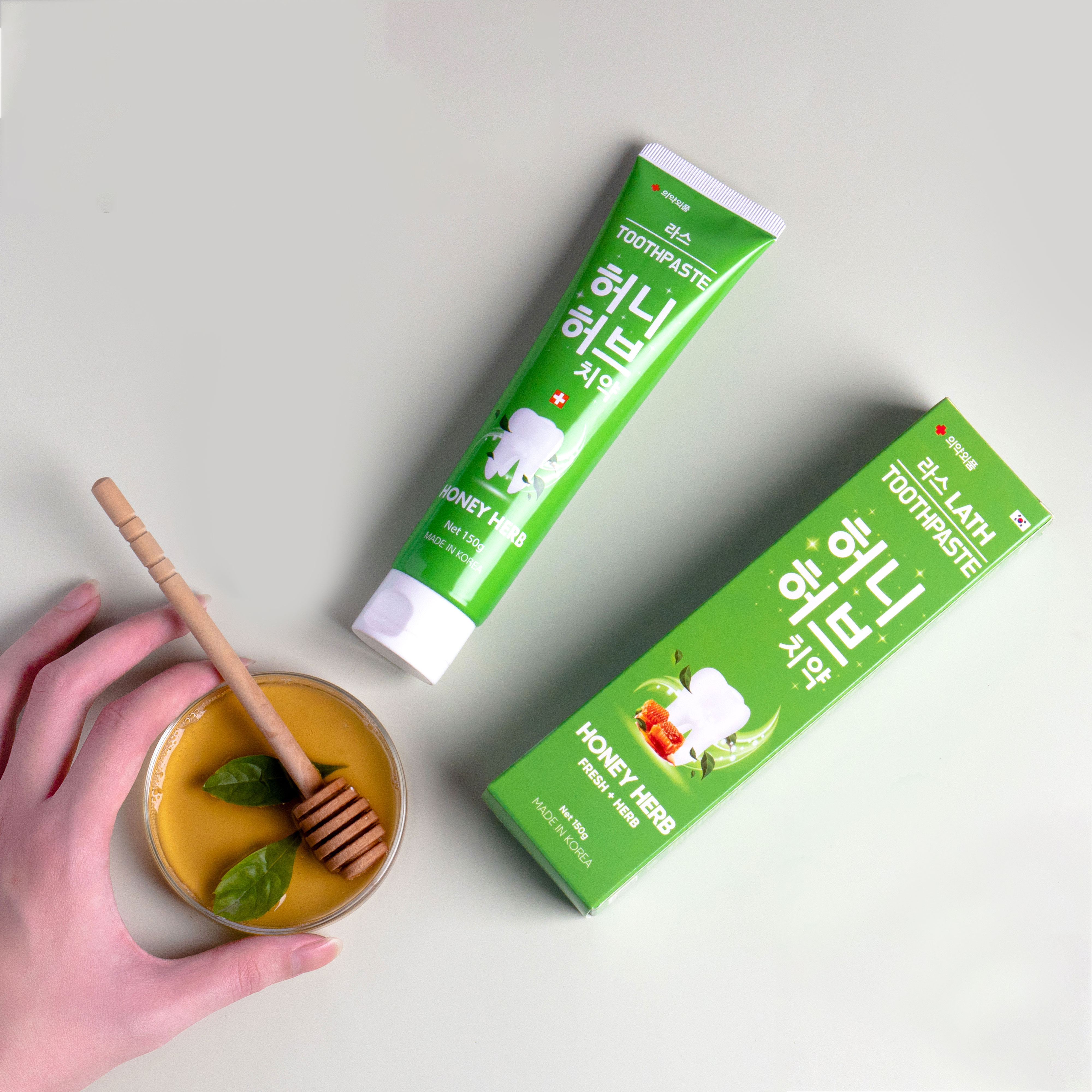 라스 허니 허브 내츄럴 치약 허브 처방 치약 150g, 1개 - 상세 이미지 2
