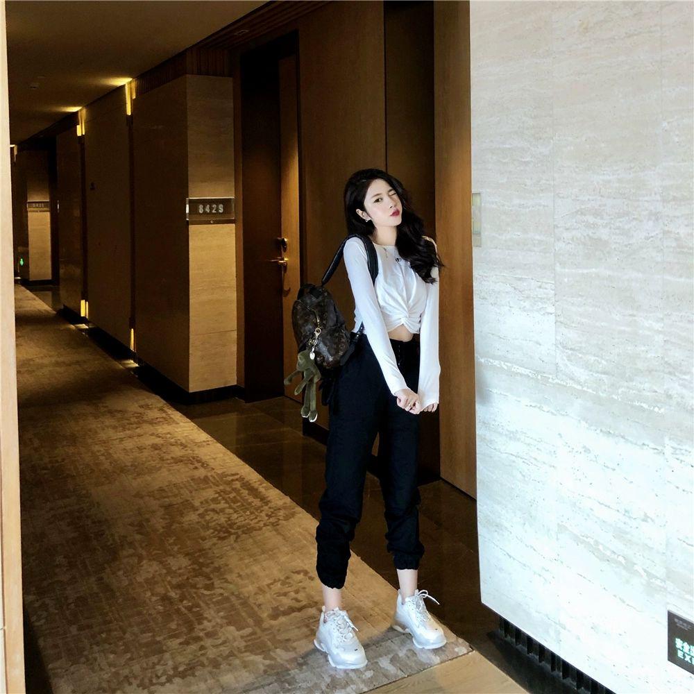 여성 키높이 운동화 통굽 발편한 굽높은 스탠딩화 슈즈 여자운동화 화이트 35 - 상세 이미지 5