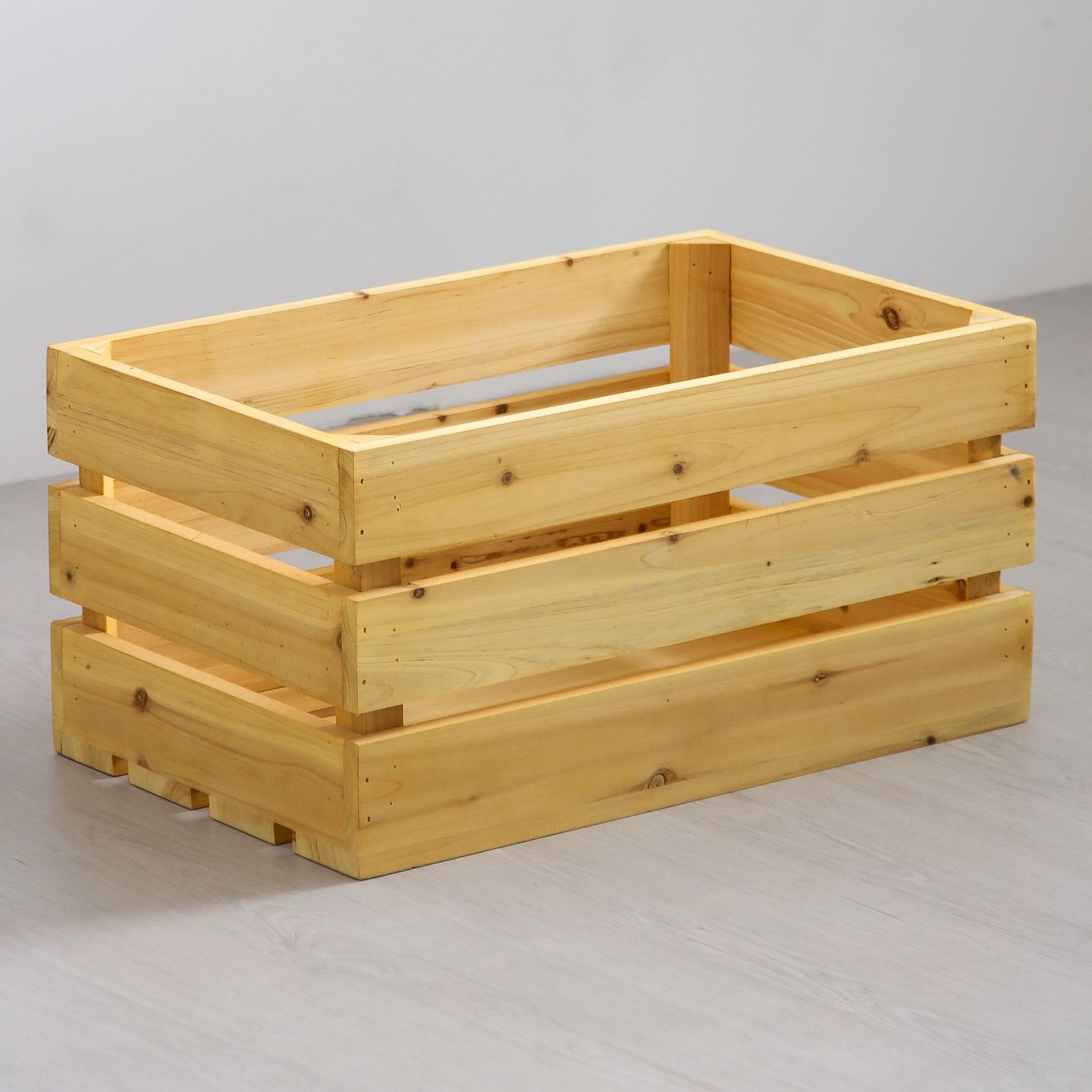 우드상자 빈티지 와인 나무 앤티크 인테리어 박스 과일 내추럴우드 1단 소형 40x26x8cm 1.0cm - 상품 이미지