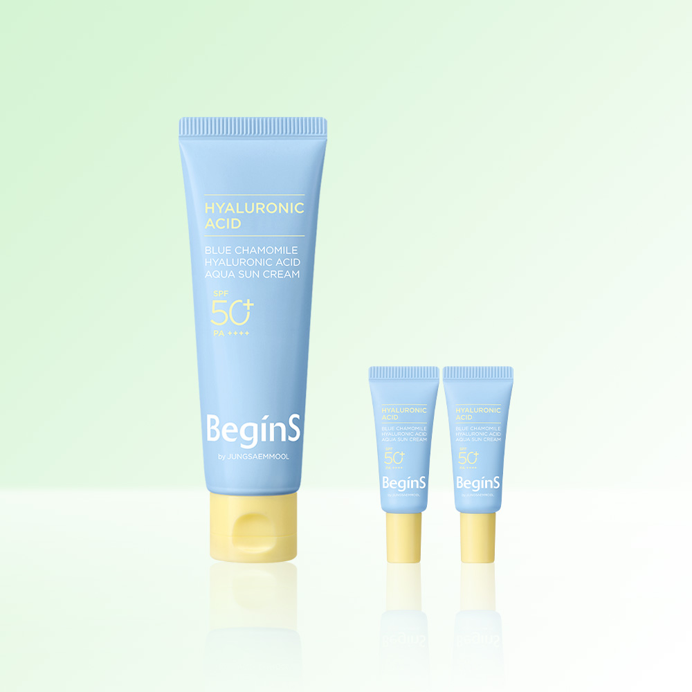 비긴스 바이 정샘물 블루 캐모마일 히알루론산 수분 선 크림 SPF50+ / PA++++ 50ml - 상품 이미지