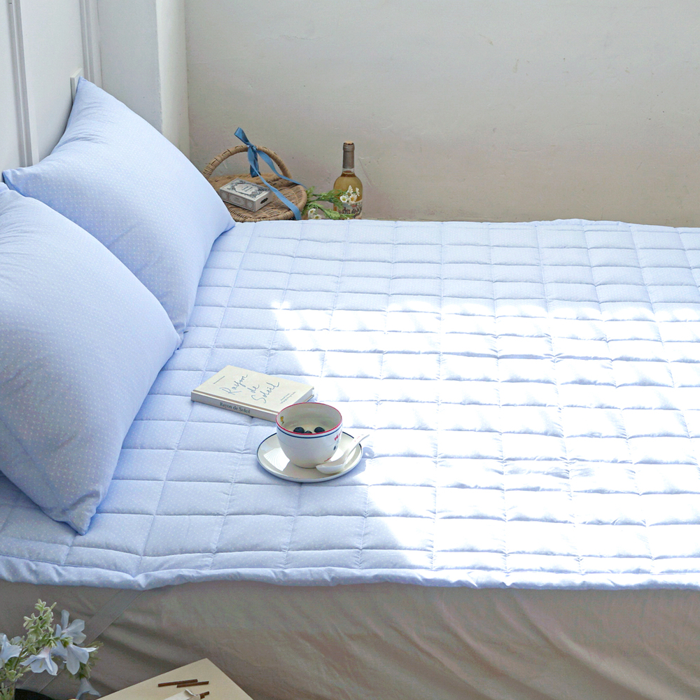 듀드랍 도트 사계절 먼지없는 고정밴딩 침대패드 핑크, DK(더블킹)