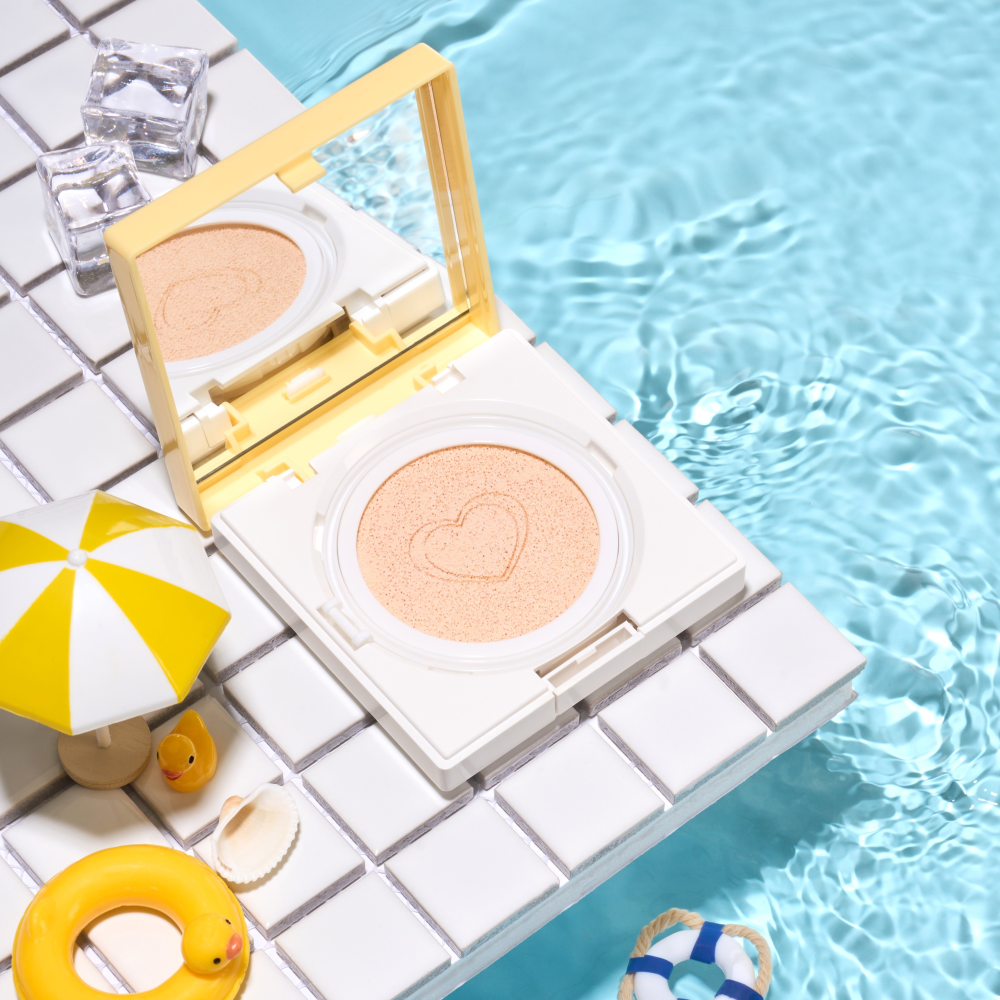 [2+4]프롬키즈 하트 베이지 선쿠션 대용량 유아 어린이 초등 쿨링 뽀송 선크림