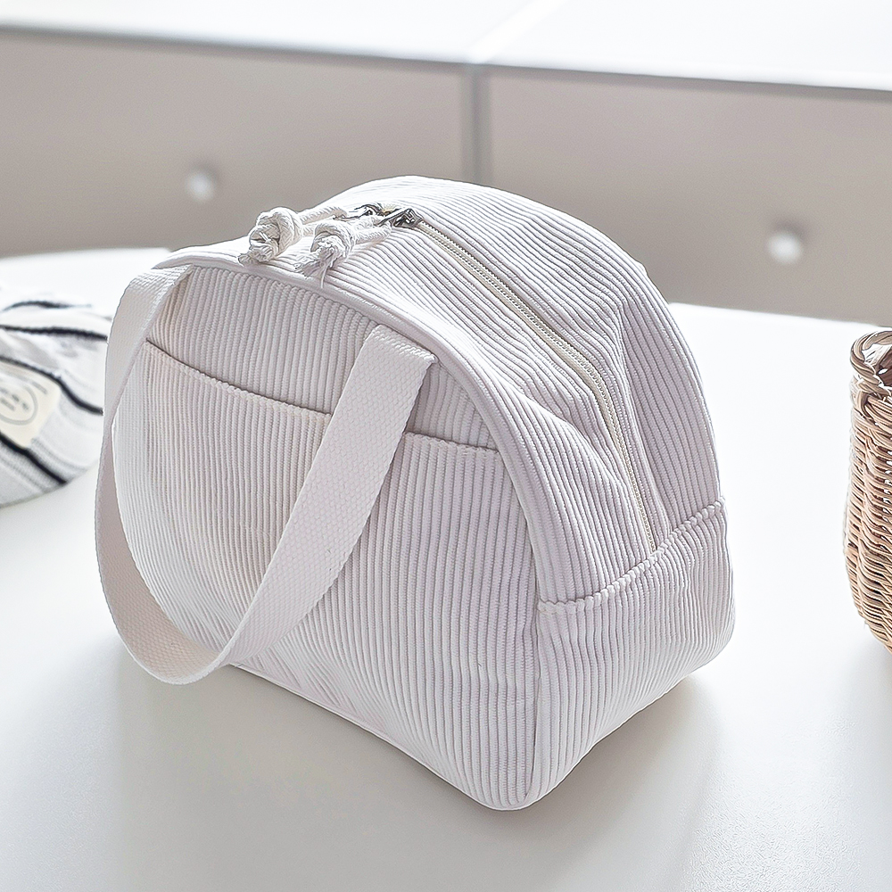 쿠네즈 보냉 도시락 가방 코듀로이 직장인 보온 런치백