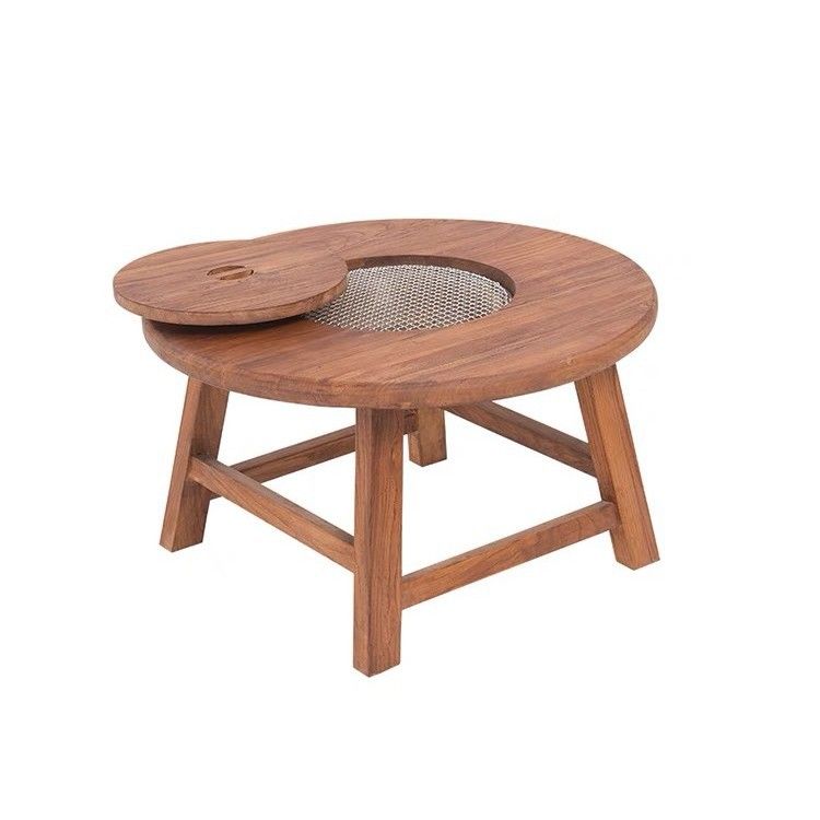 빈티지 티테이블 화로대 차탁자 일본식 낮은 테이블 철냄비 80x70cm