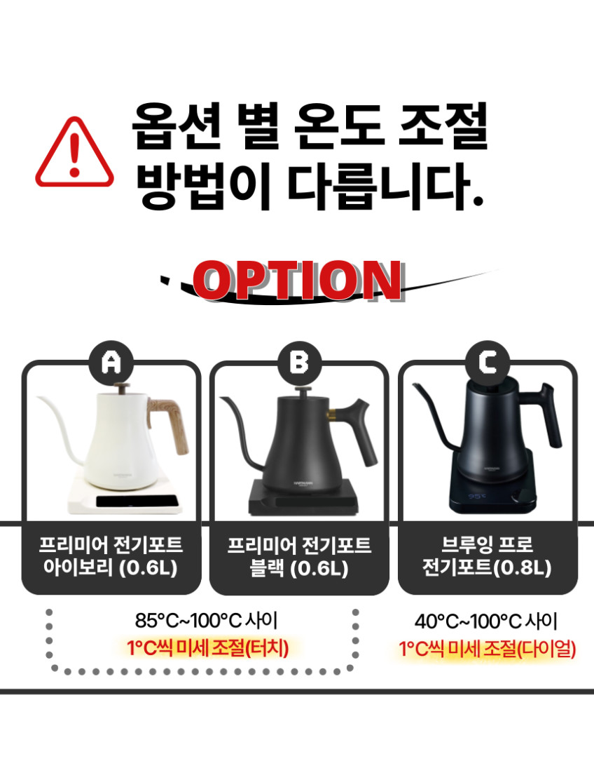 하트만 전기 드립 커피포트 온도조절 보온 전기주전자 미니 티포트 홈카페 판매처 상세 정보 이미지 3