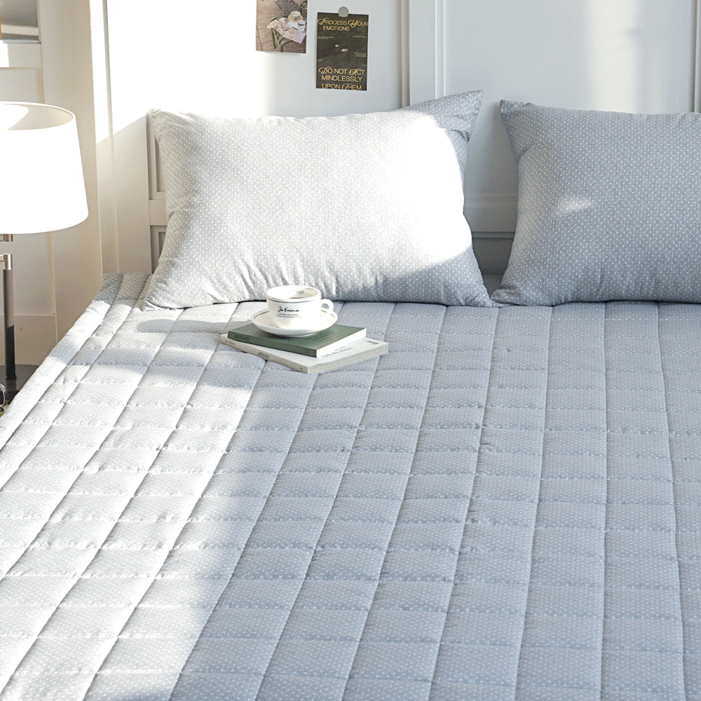 듀드랍 도트 사계절 먼지없는 고정밴딩 침대패드 핑크, DK(더블킹)