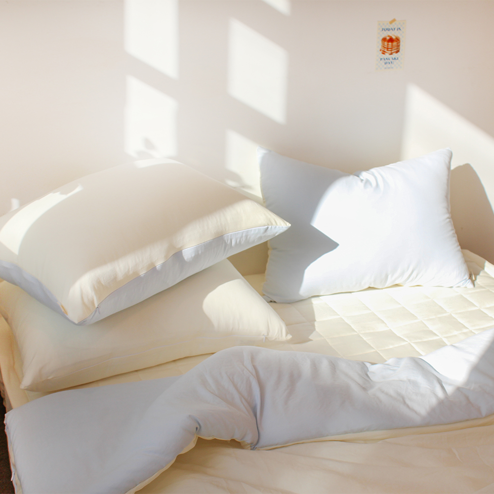 부드러운 디어마이 리버서블 워싱 베개커버 펭귄 블랙, 50x70cm