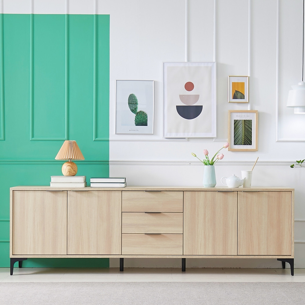 포니 높은 85인치 TV다이서랍장 사이드보드 거실 tv장 2100x400x646, 애쉬