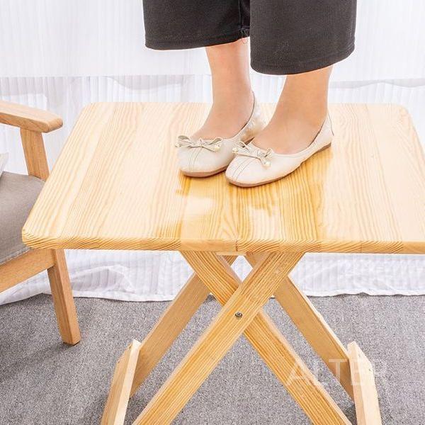 원목 접이식 식탁 공간활용 가정용 간이 원형 테이블 70cm 원형 테이블 - 상세 이미지 5