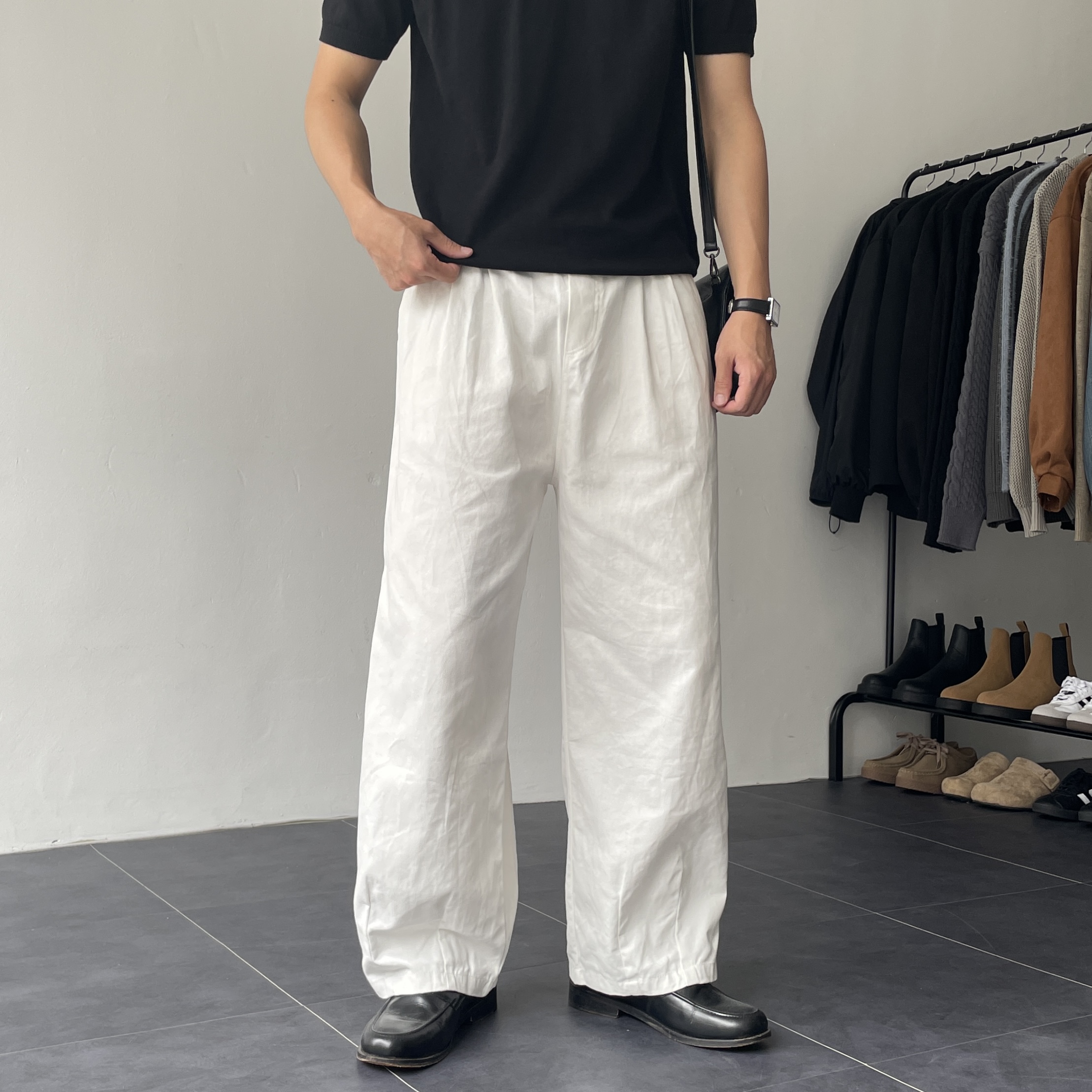 남자와이드면바지 남자편한바지 치노팬츠 벌룬팬츠 - 상세 이미지 4