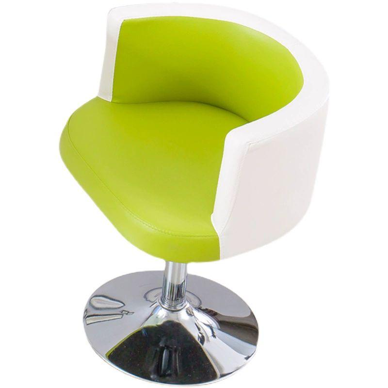 철제 회전 체어 카페 상담실 리프팅 높이조절 등받이 의저 홈카페 스툴 안락 연두 흰색 단의자 - 상품 이미지