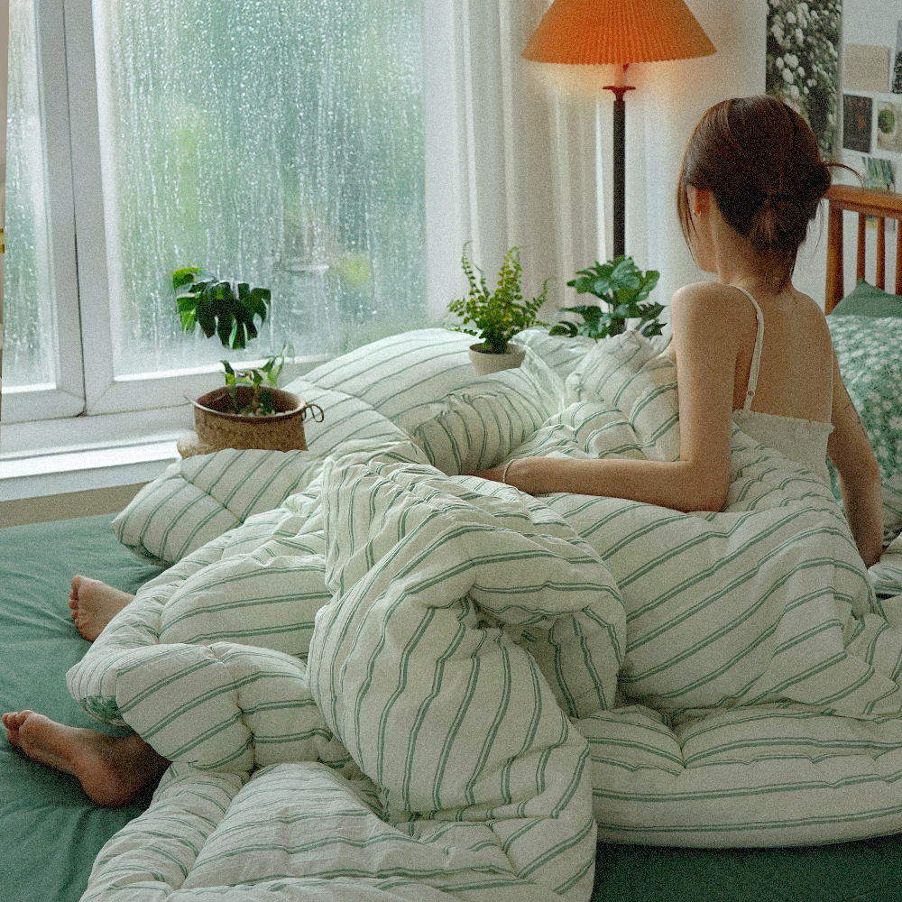 순면 고밀도 60수 워싱 먼지없는 이불 빈티지 사계절 호텔 차렵이불