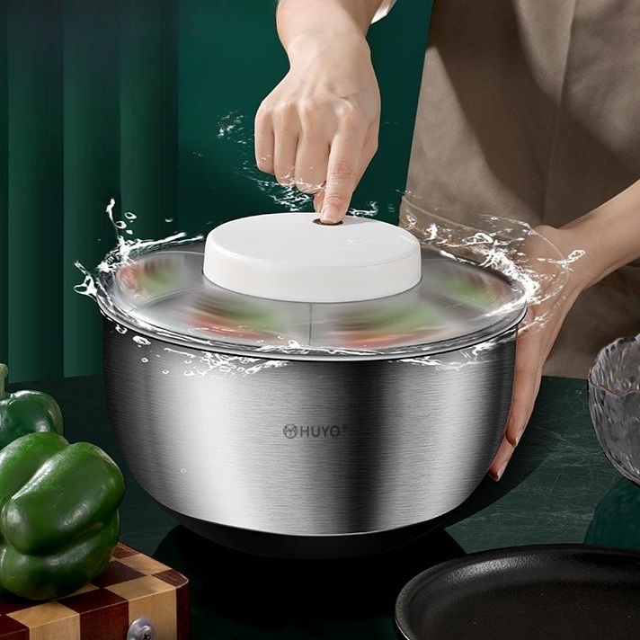 야채탈수기 자동회전 업소용 전동 대용량 채소 스텐 전기탈수기 - 상품 이미지
