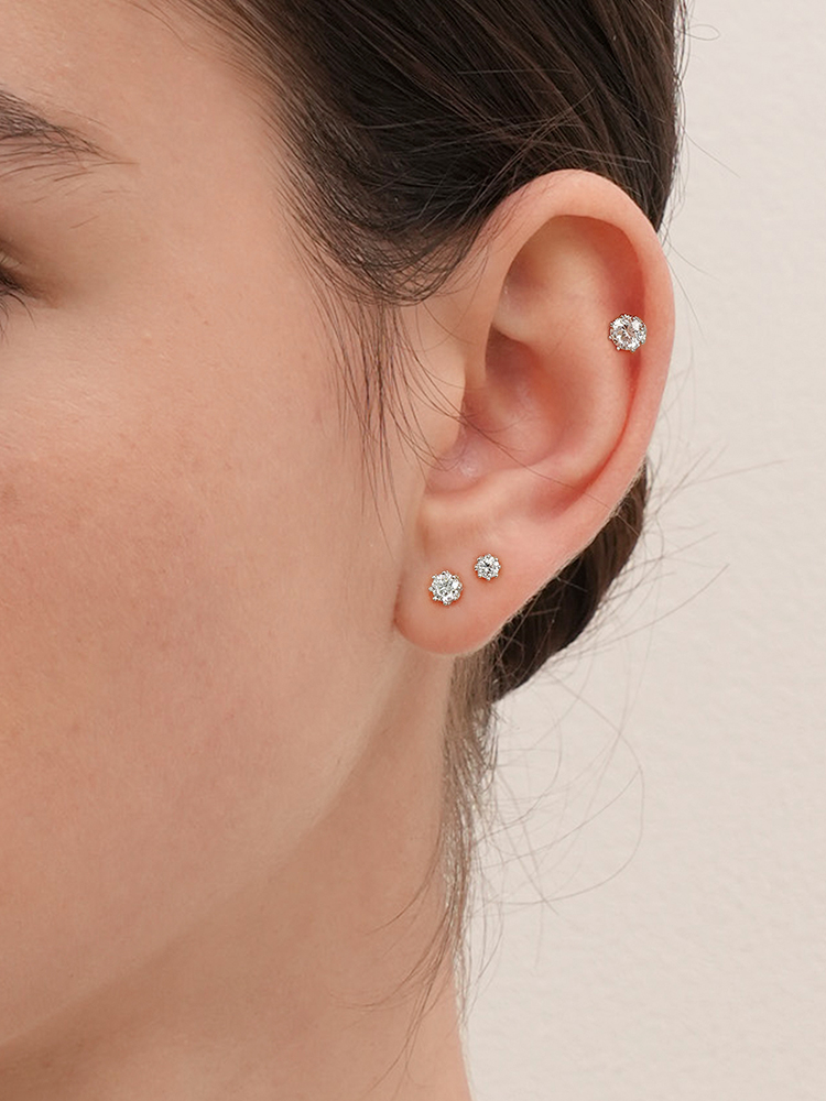 [0.8mm]14K 인터널 랩 다이아몬드 퀸즈 블룸 라블렛 피어싱 귀걸이 이미지 6