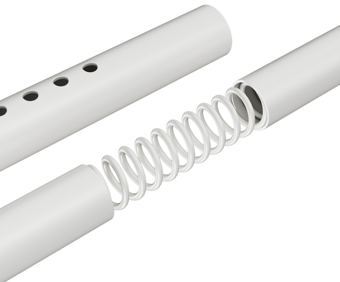 압축봉 무타공 커튼봉 옷걸이 행거 힘센 110-160cm 화이트