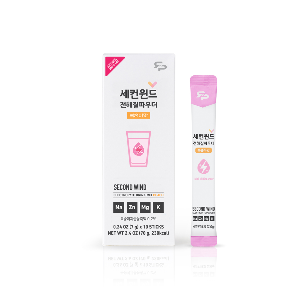 [RTP본사] 10포 세컨윈드 스포츠 음료 전해질 분말 파우더 복숭아맛 회복 경련 예방