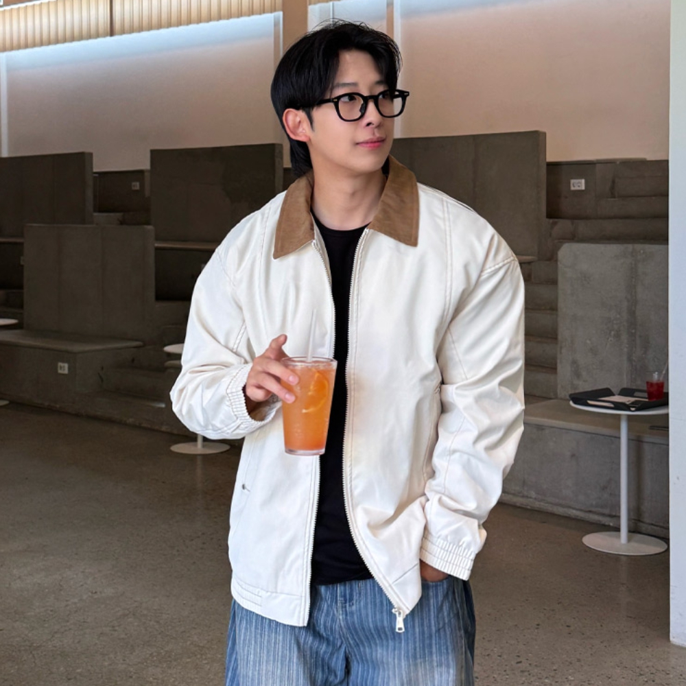 남자 버위 오버핏 봄 가을 간절기 카라 배색 자켓 빅사이즈까지 - 상세 이미지 4