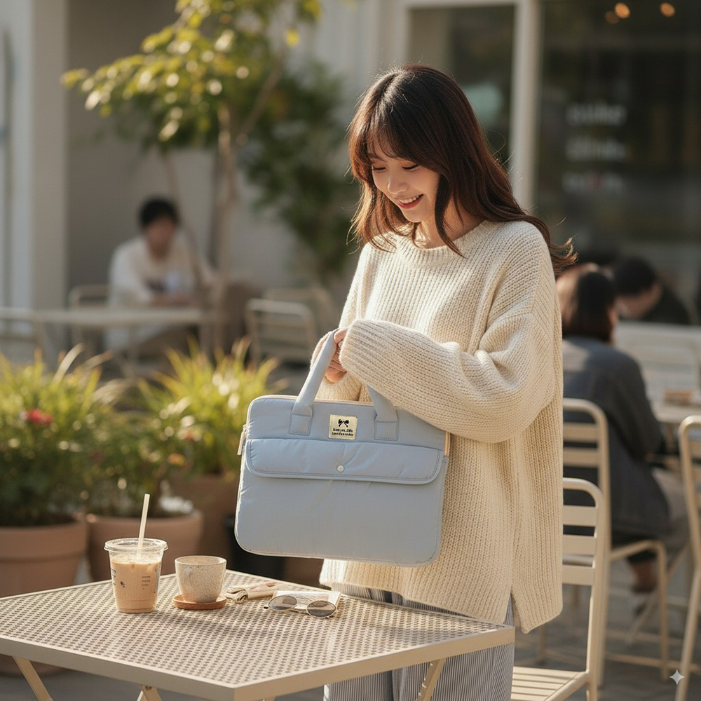 노트북 파우치 가방 맥북에어 삼성 갤럭시북5프로 엘지그램 태블릿 40.6cm(16인치), 스카이블루