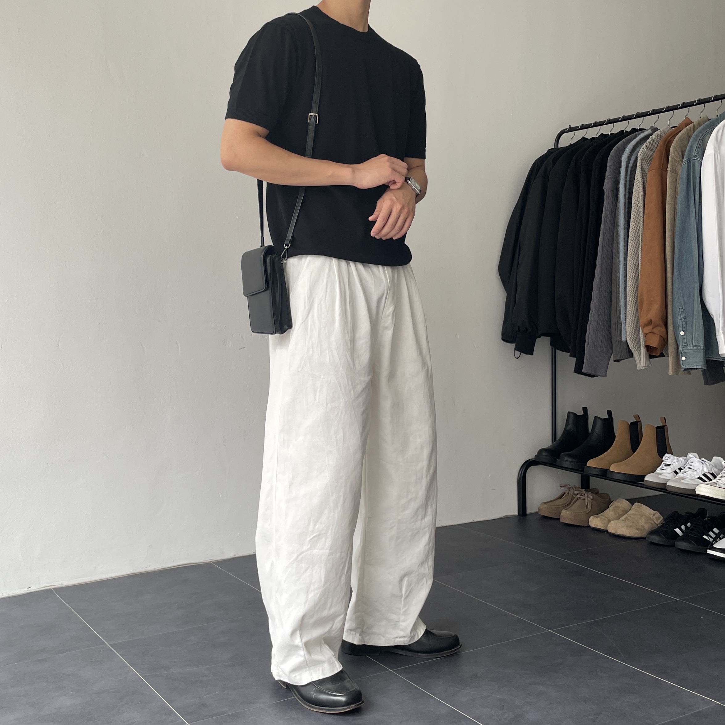 남자와이드면바지 남자편한바지 치노팬츠 벌룬팬츠 - 상세 이미지 5