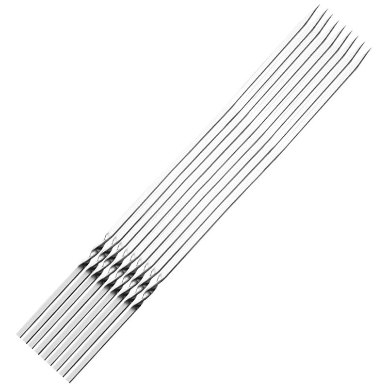 바비큐 꼬치 쇠꼬챙이 꼬지 양꼬치 꽂이 스틱 평형 35cm 304스틸 10개 - 상품 이미지