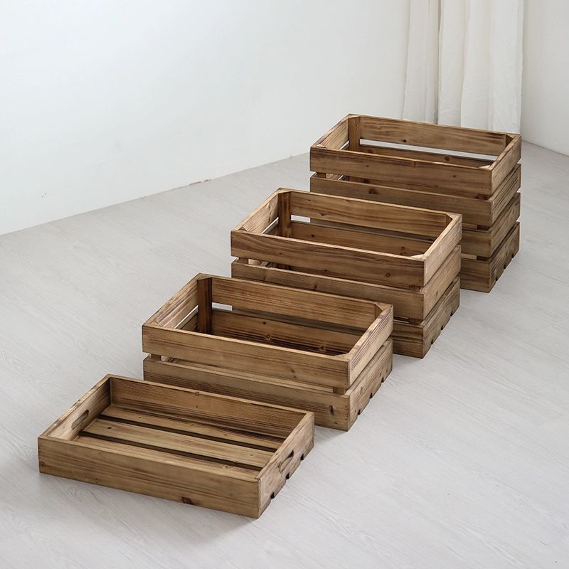 우드상자 빈티지 와인 나무 앤티크 인테리어 박스 과일 내추럴우드 1단 소형 40x26x8cm 1.0cm - 상세 이미지 2