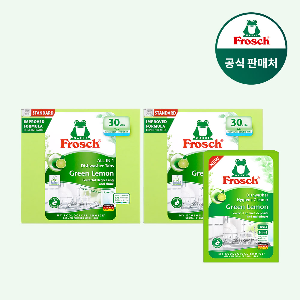 [프로쉬] 친환경 식기세척기세제 30개입 2개+클리너 1개 구성 / 식세기세제