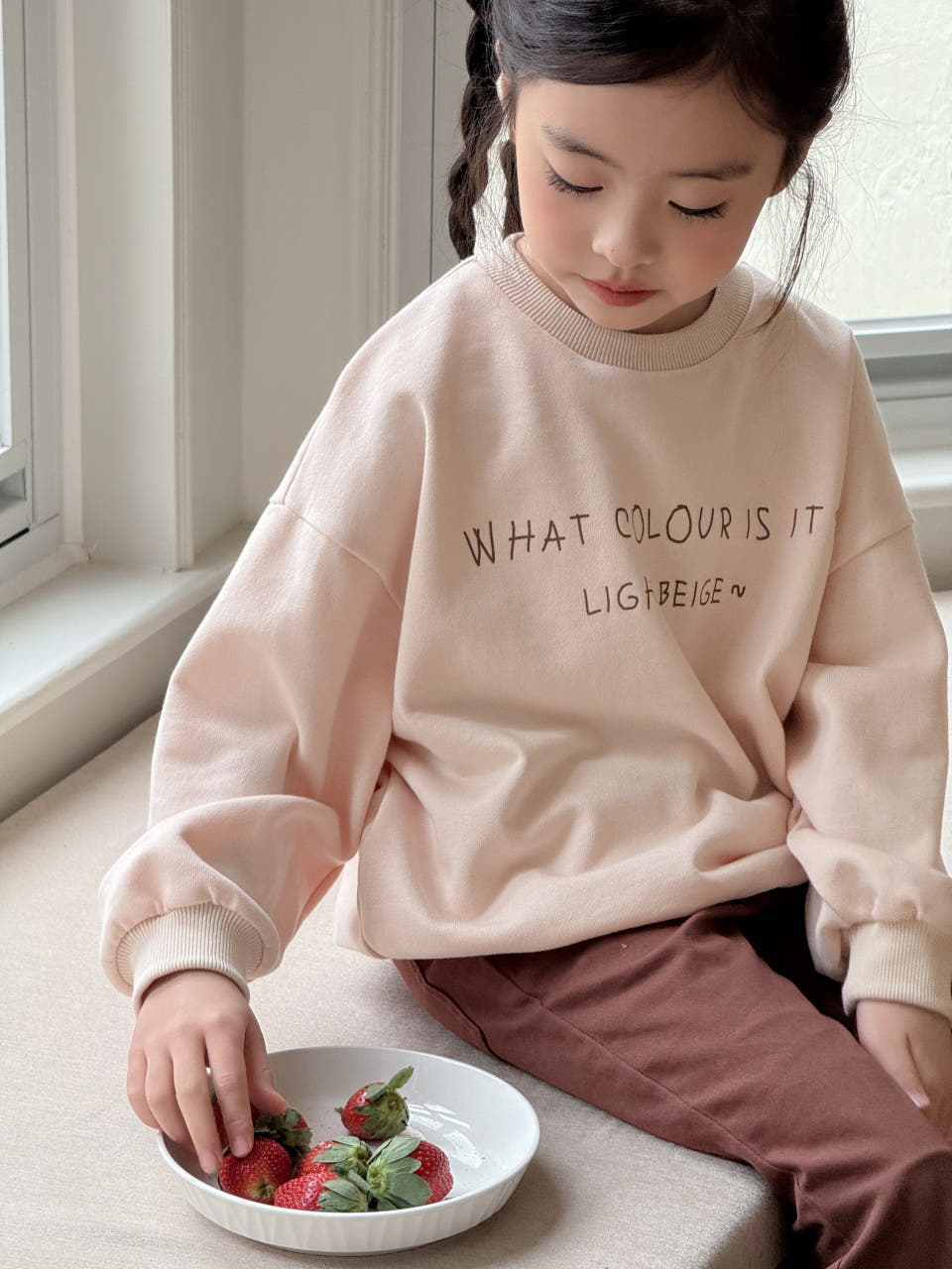 Irene's Closet 컬러 레터링 베이직 맨투맨 유아 주니어 봄 간절기