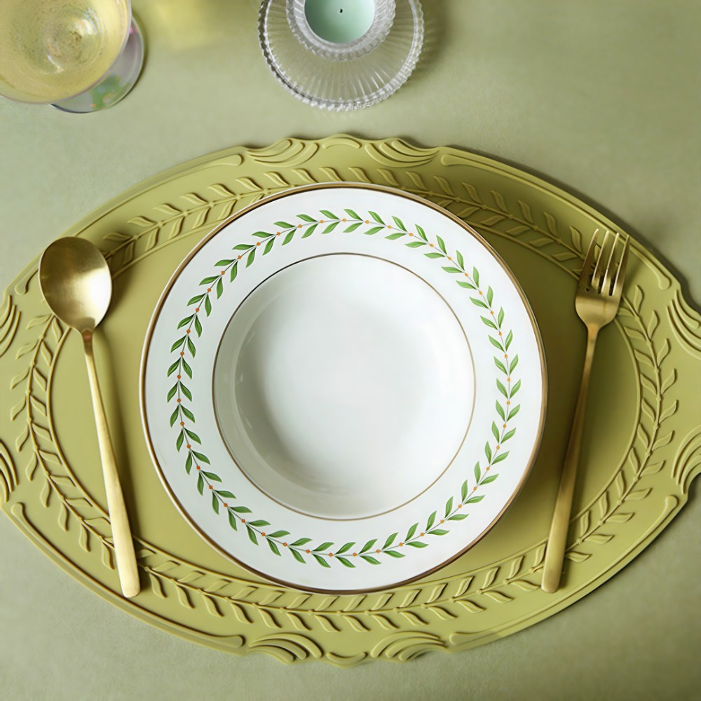 실리콘 식탁매트 타원형 테이블 패드 방수 깔개 티매트 개인식탁보 깔판 인테리어 받침대