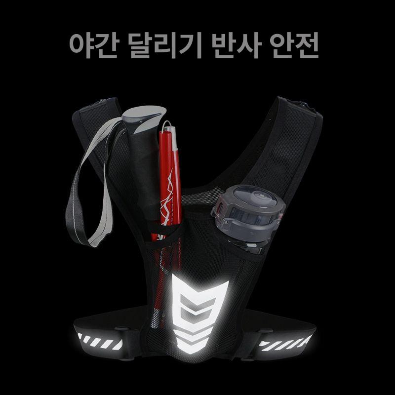 초경량 러닝 조끼 사이클링 등산 경량 마라톤 배낭 마라톤조끼 수납 슬링백 블랙 20l 이하 - 상세 이미지 4
